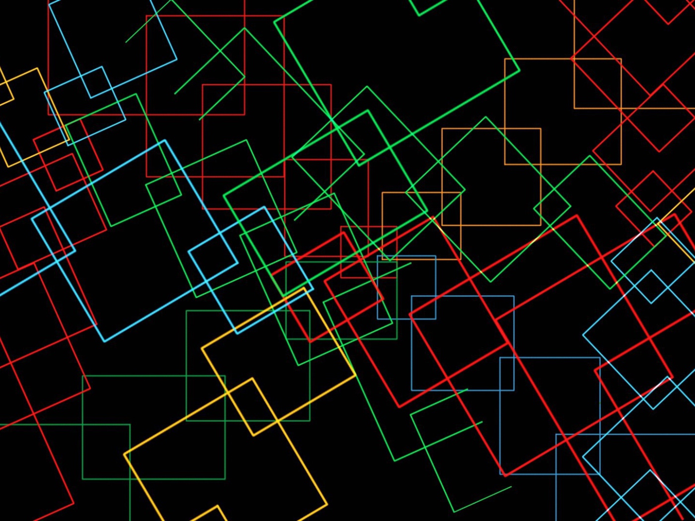 Неоновые квадраты на черном фоне