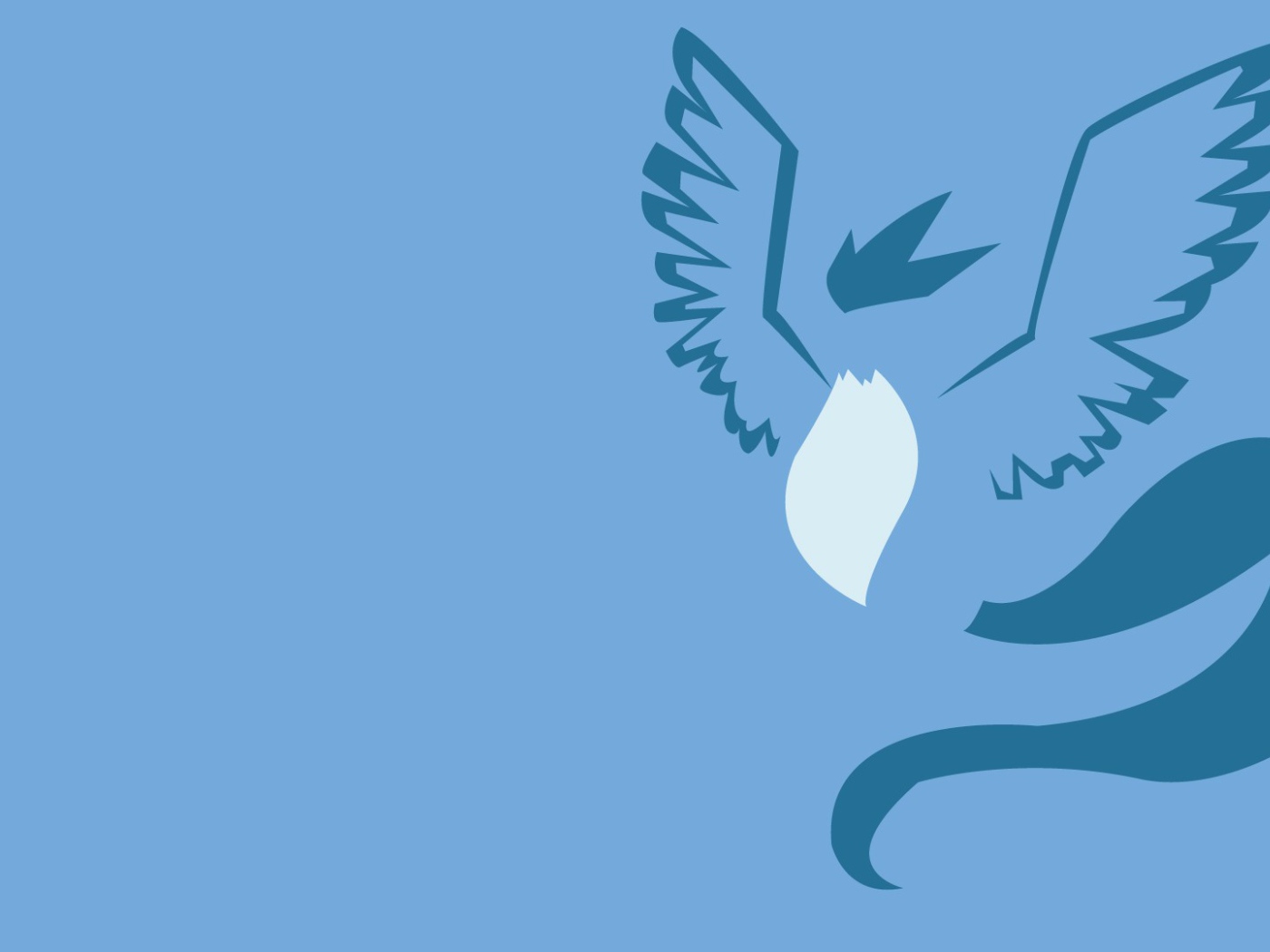 Покемон Артикуно, голубой фон