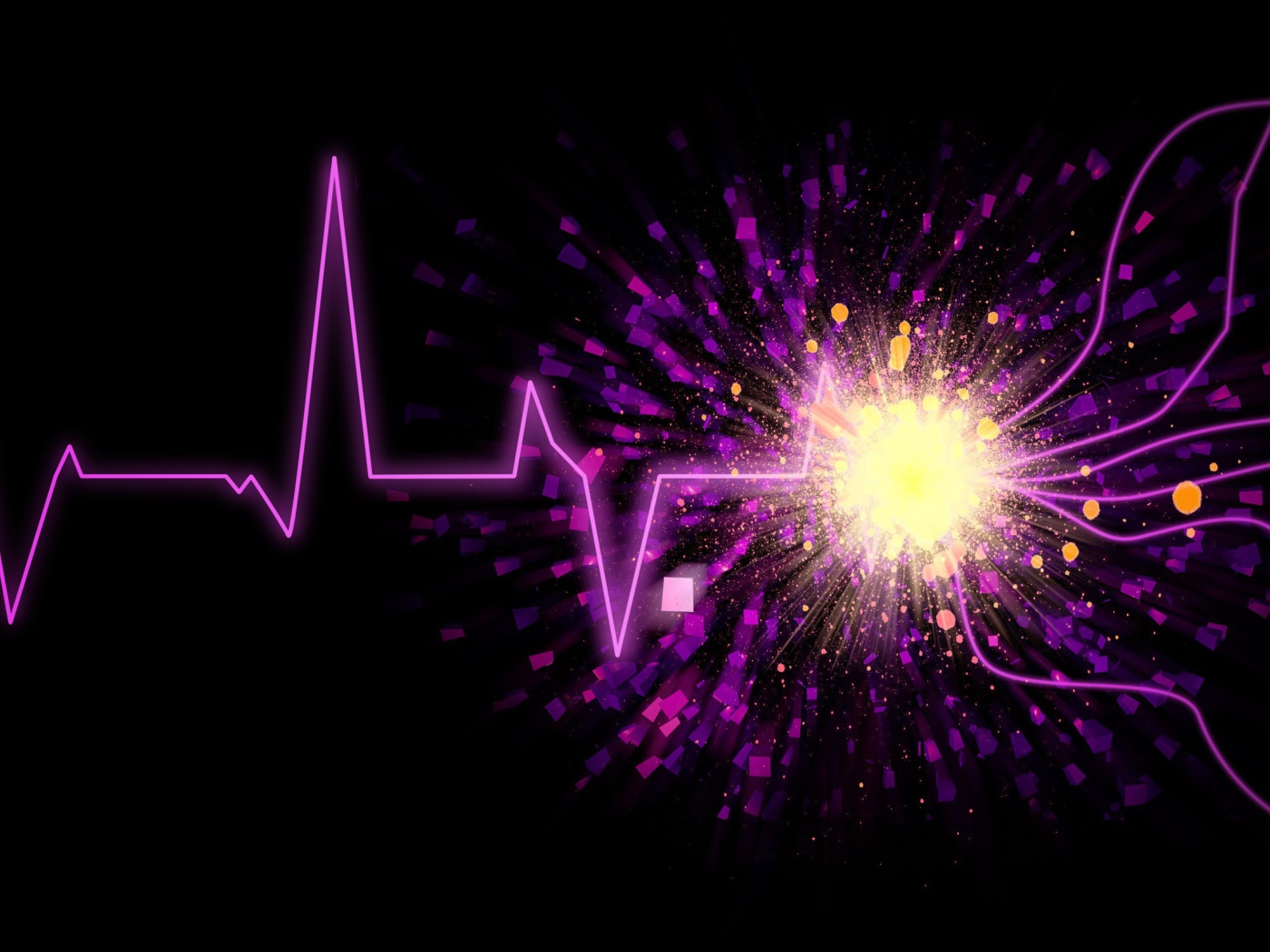 Фиолетовый пульс на черном фоне