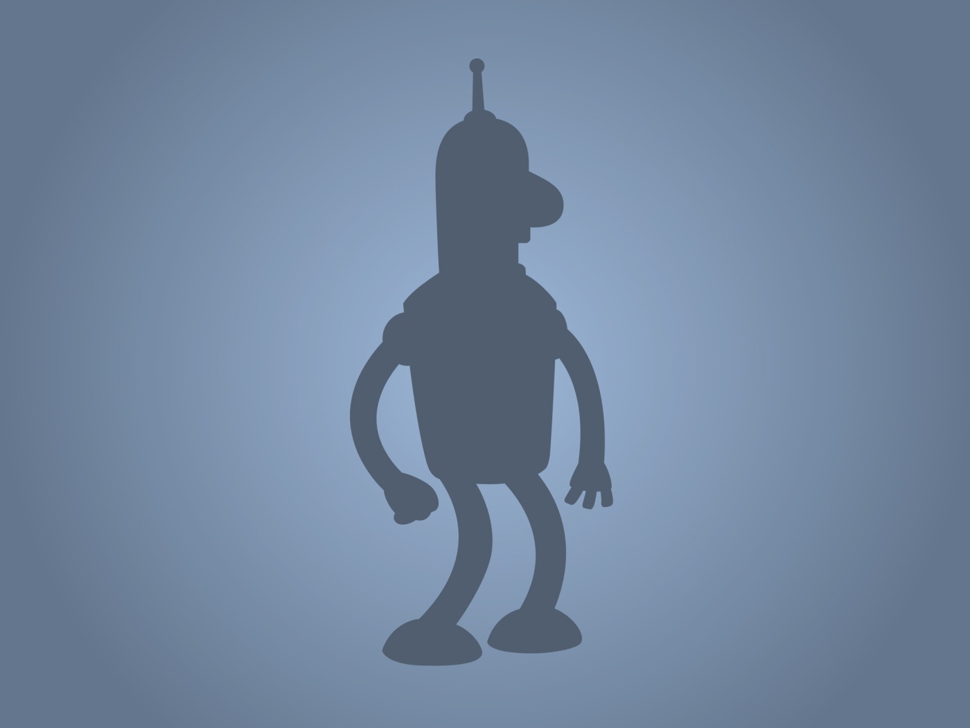 Силуэт Бендера, голубой фон