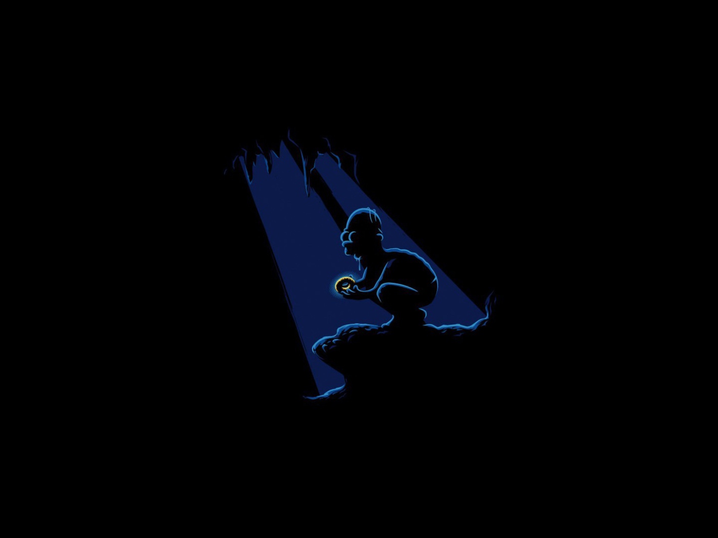 Силуэт Симпсона в ночи