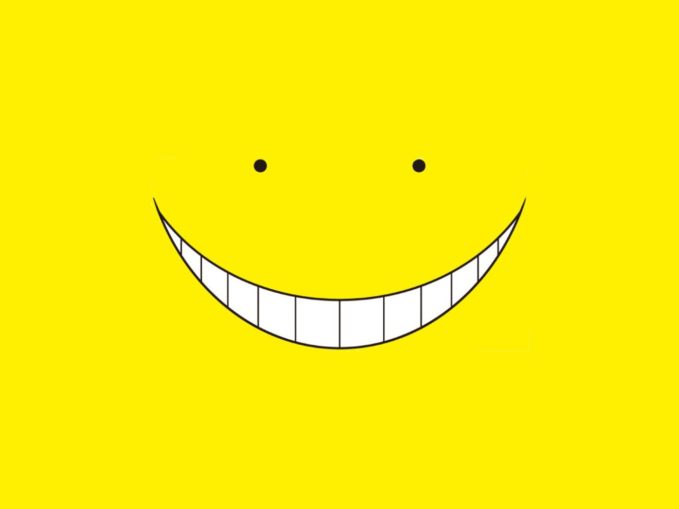 Улыбка смайлика, желтый фон
