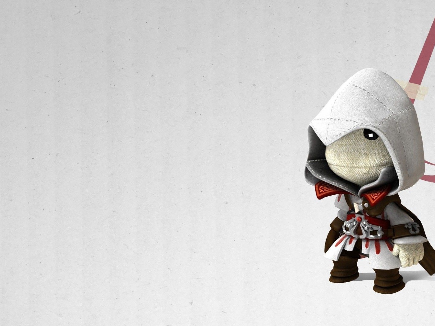 Персонаж игры Little Big Planet, светлый фон