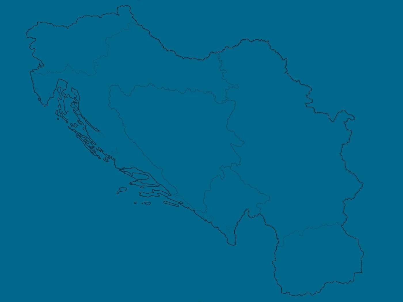 Контуры Югославии, голубой фон