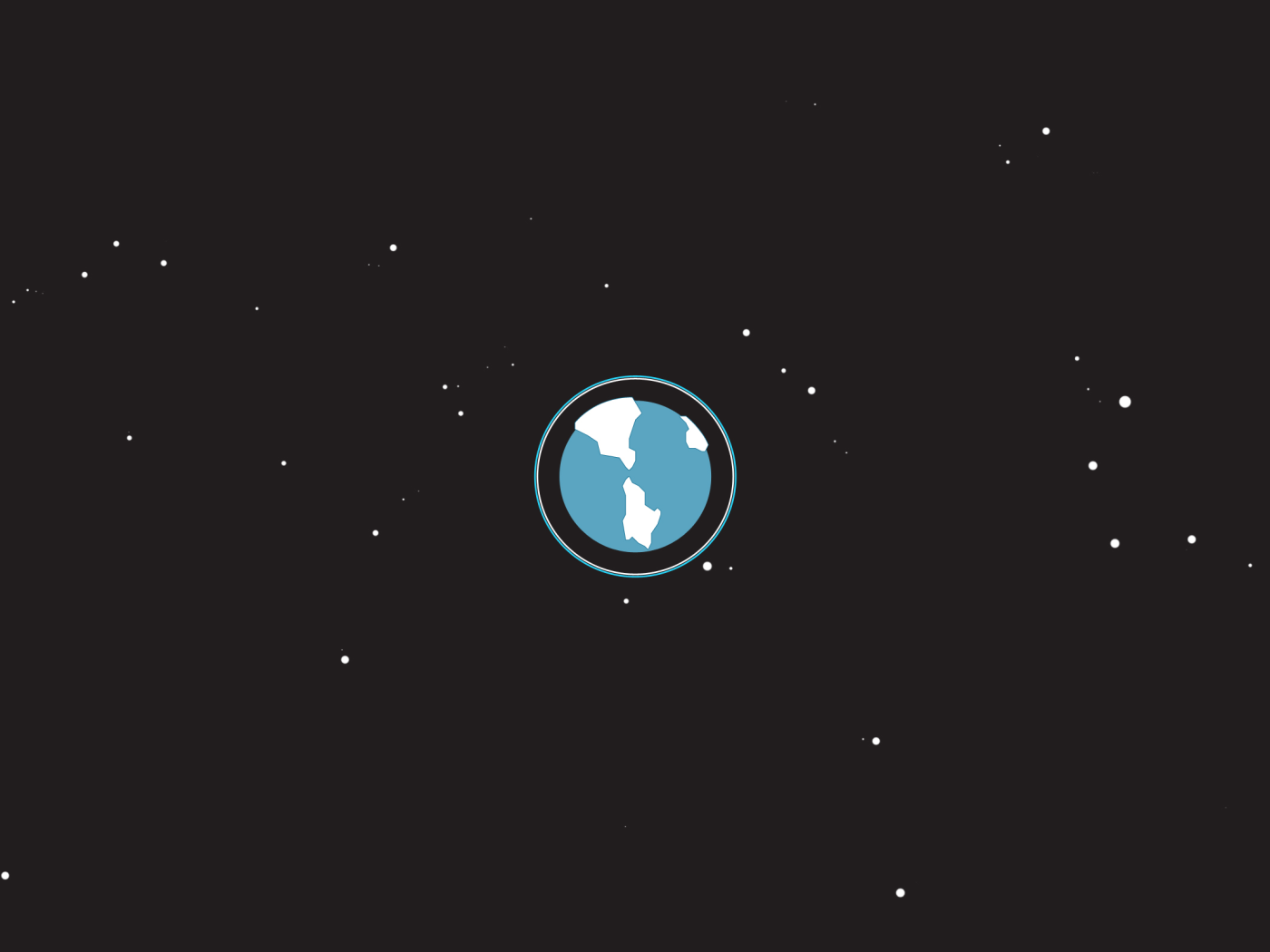 Земля среди звезд, черный фон