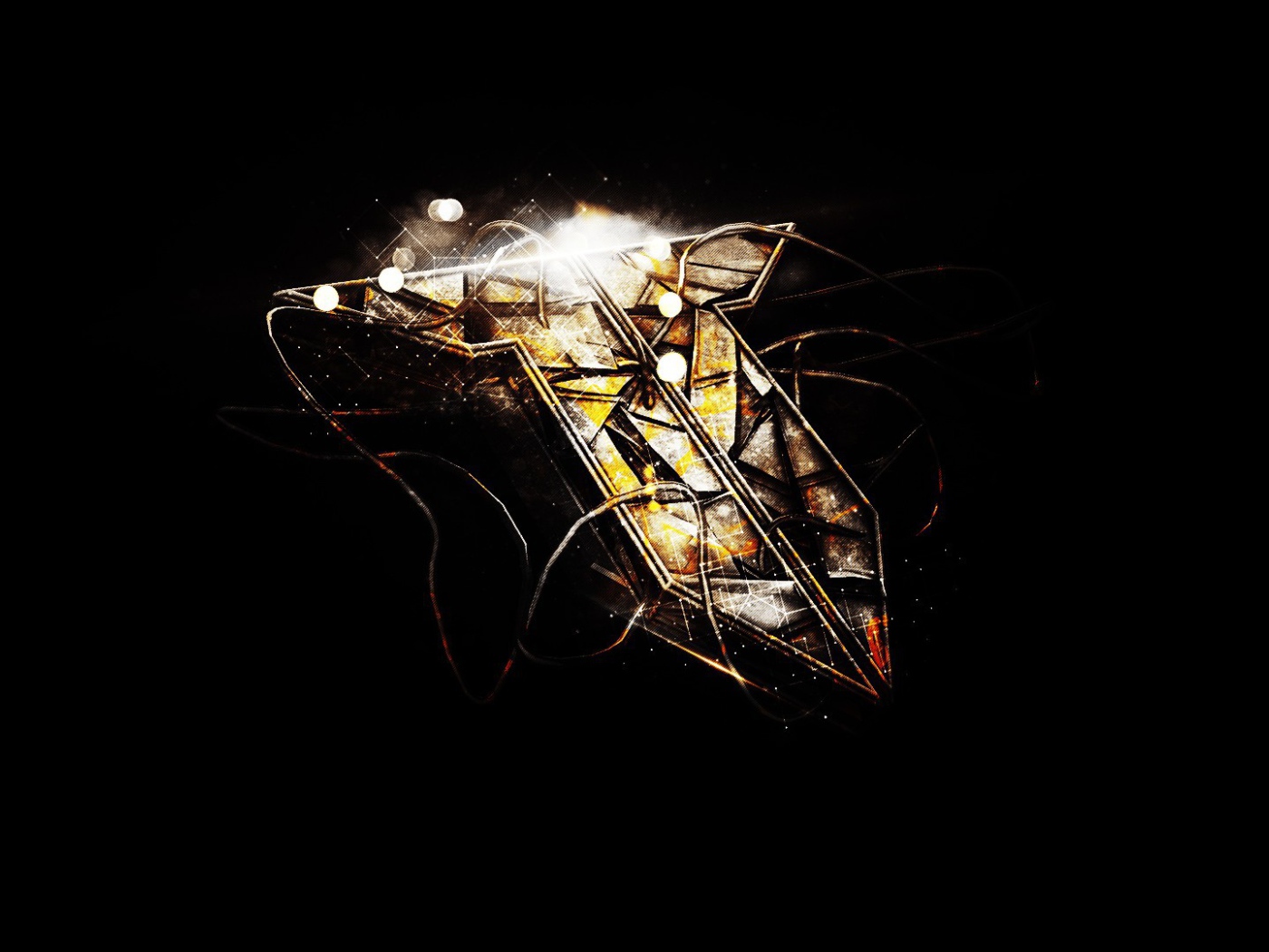 Буква Т на черном фоне, технические трюки