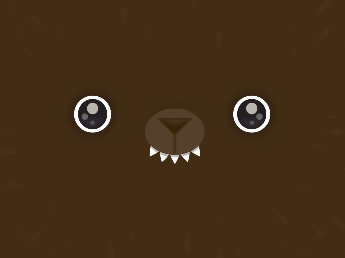 Мордочка медведя, коричневый фон