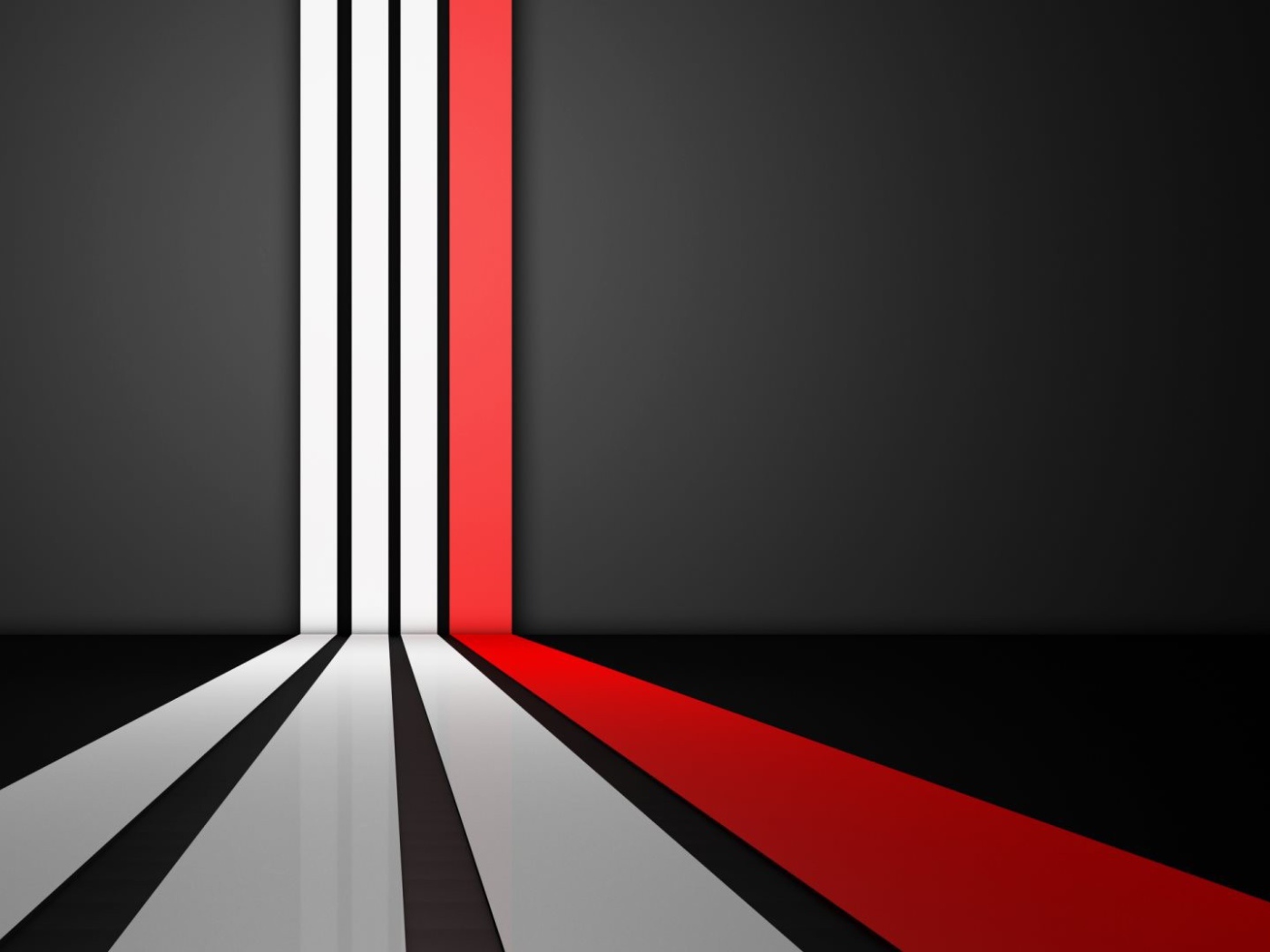 Перспектива из белых и красной линий