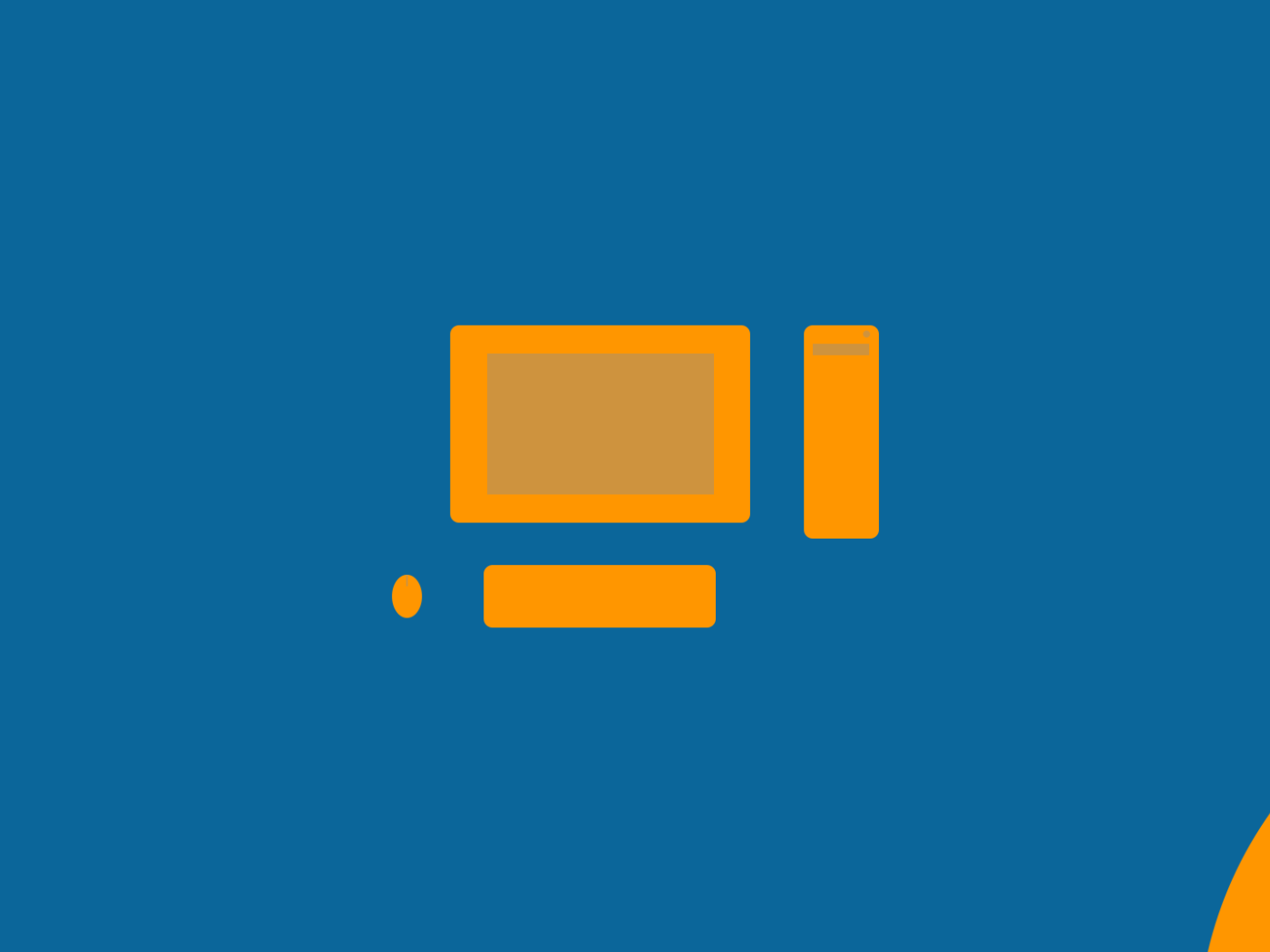 Стилизованное изображение компьютера, голубой фон