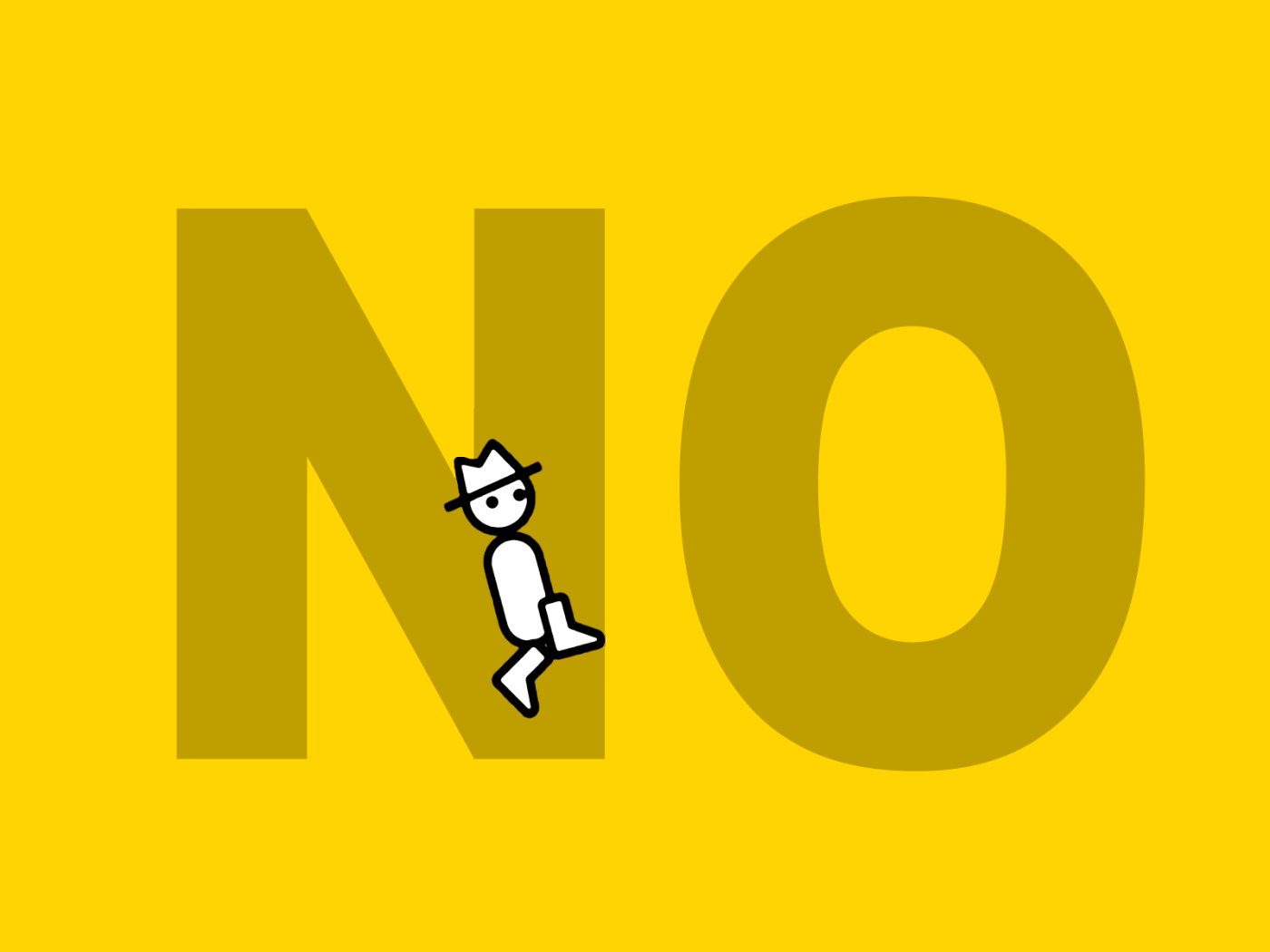 Слово нет, желтый фон