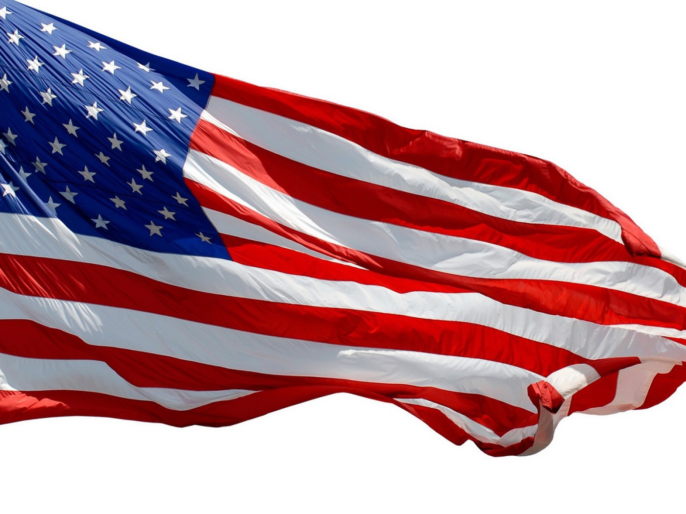 Флаг США на белом фоне