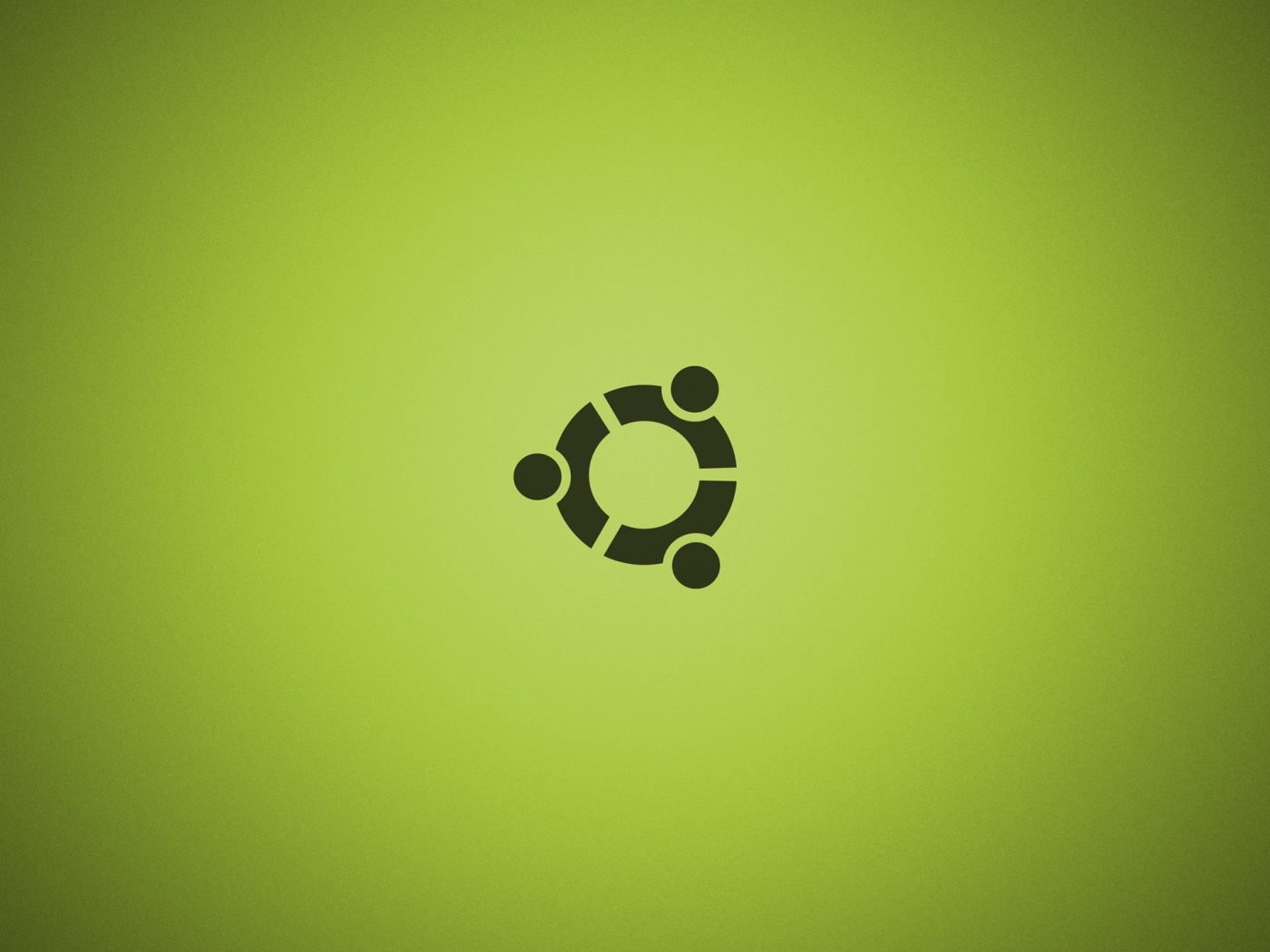 Черный символ Ubuntu на зеленом фоне