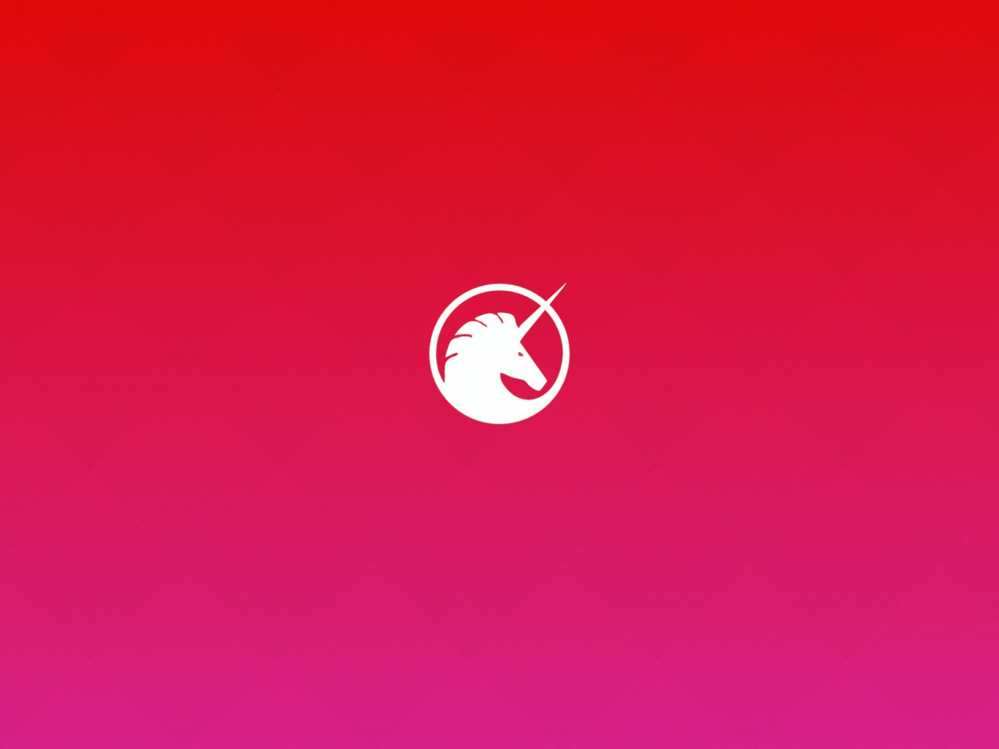 Единорог, красный фон Ubuntu