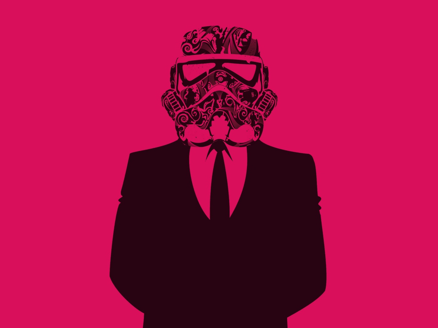Вейдер в костюме, розовый фон
