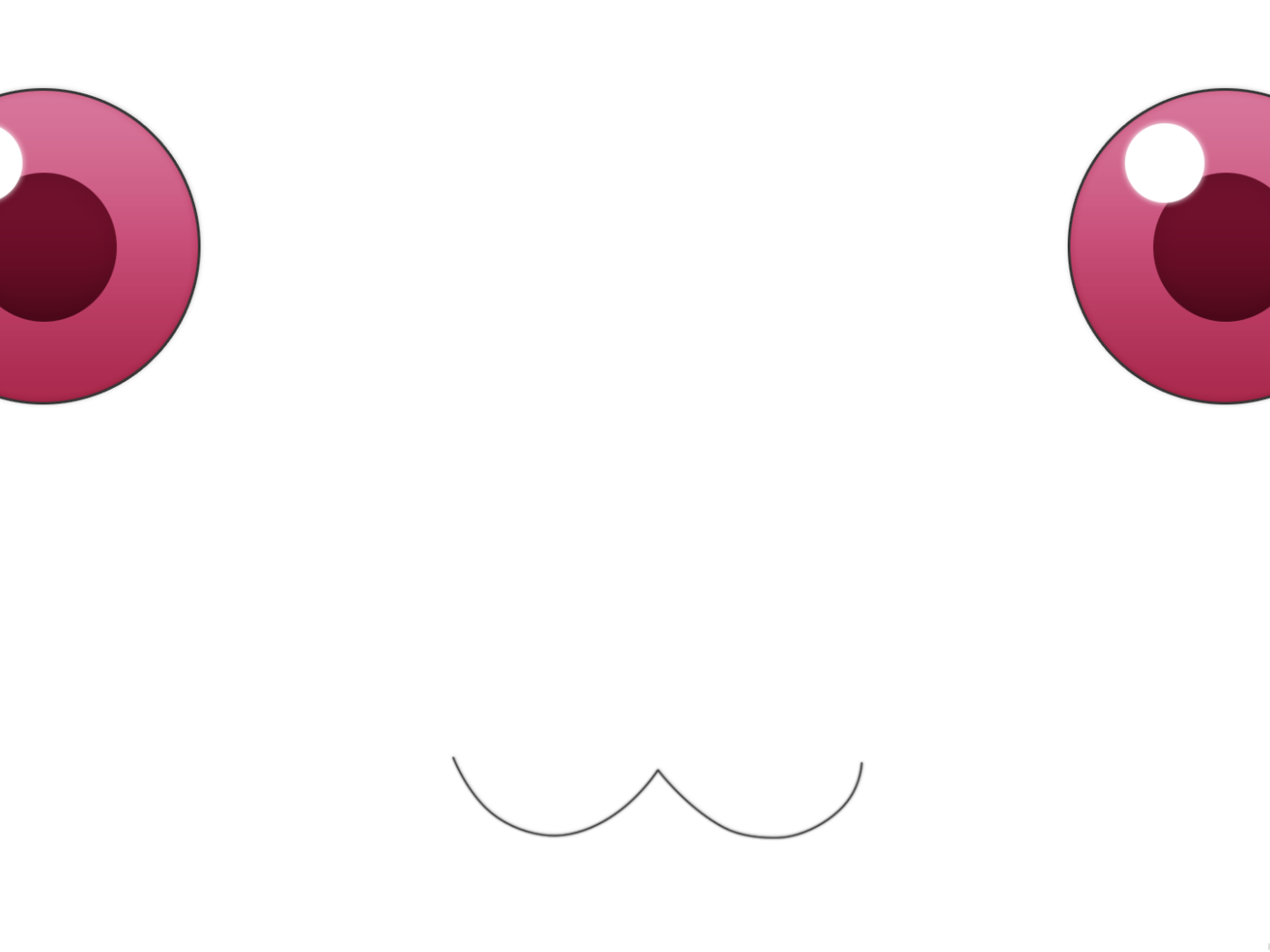 Белый фон, волшебный кот из аниме Девочка-волшебница Мадока