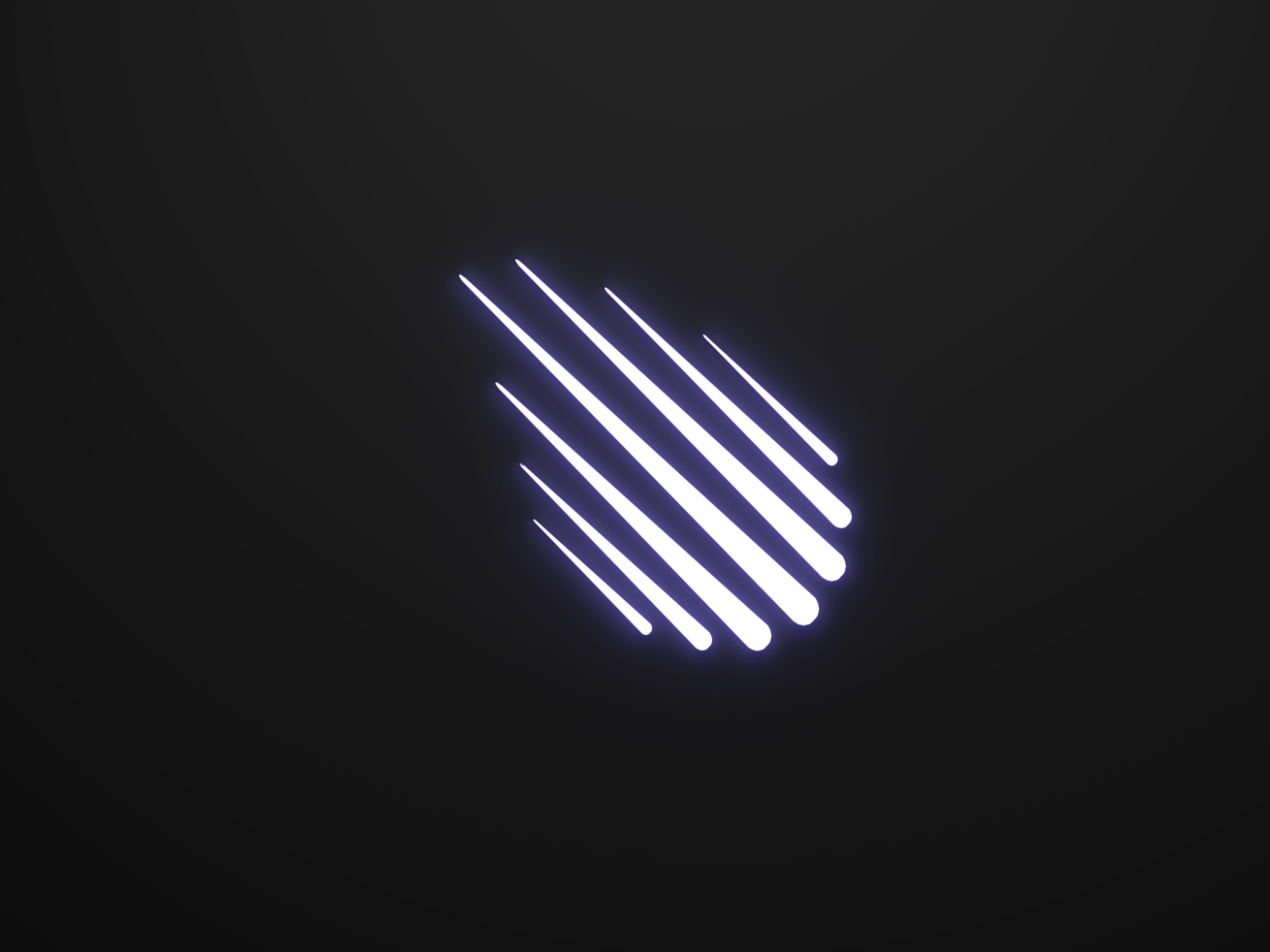 Белые метеоры на черном фоне