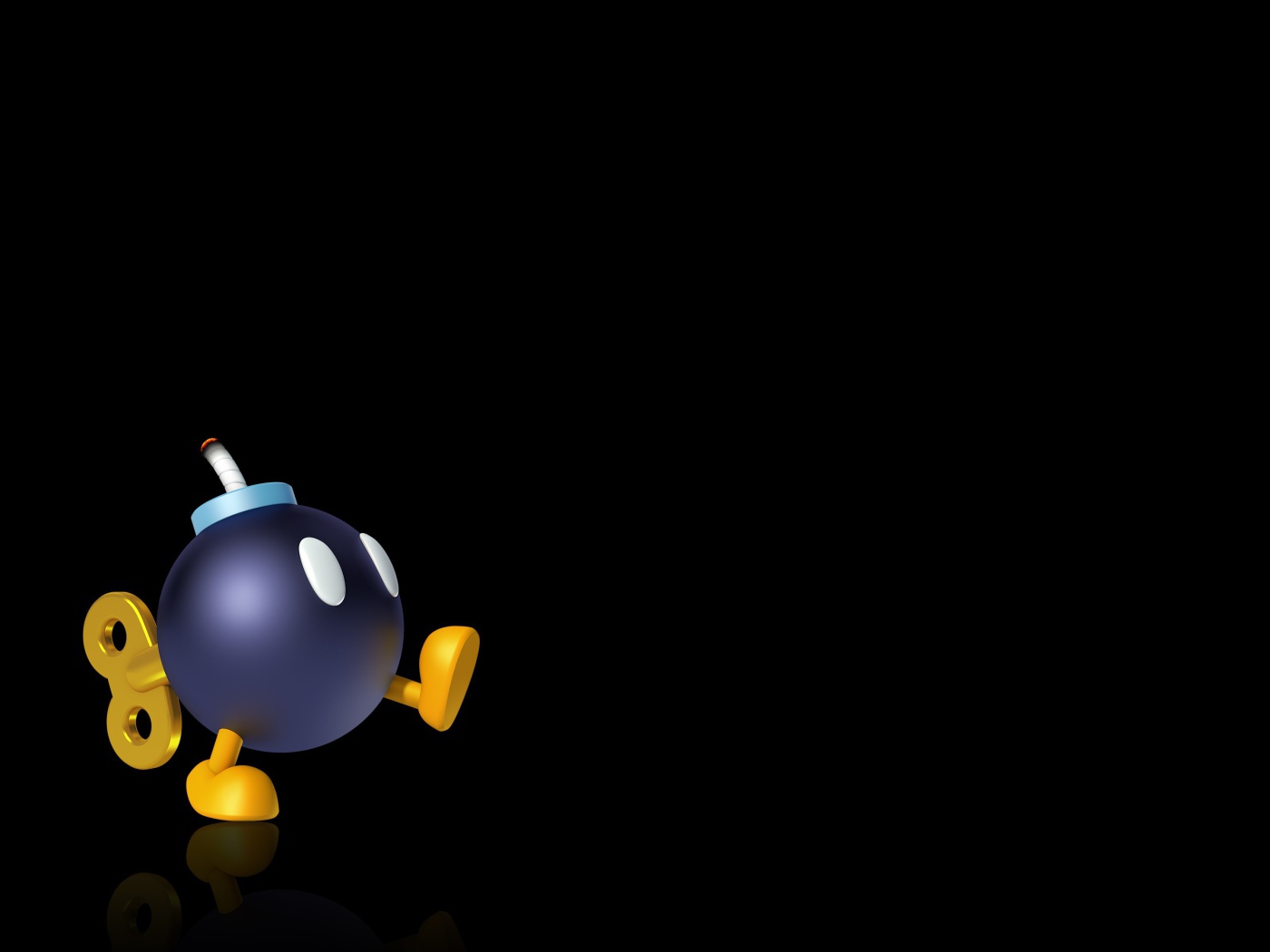 Заводная бомба на черном фоне