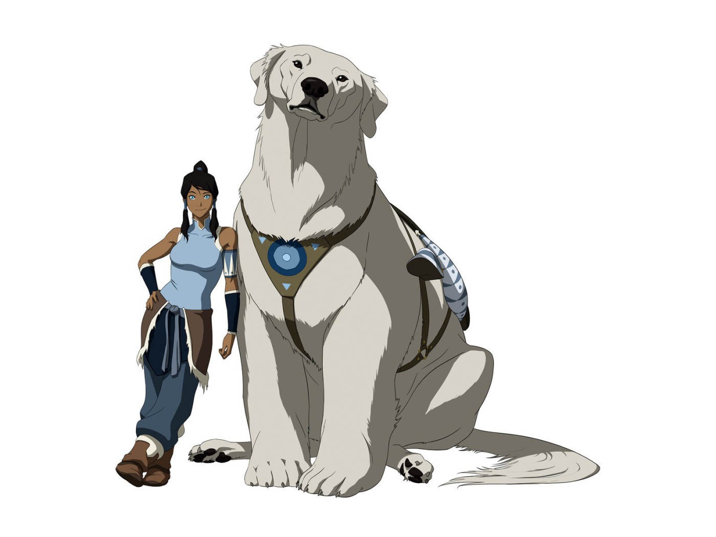 Большая собака у девушки из мультфильма Легенда о Корре