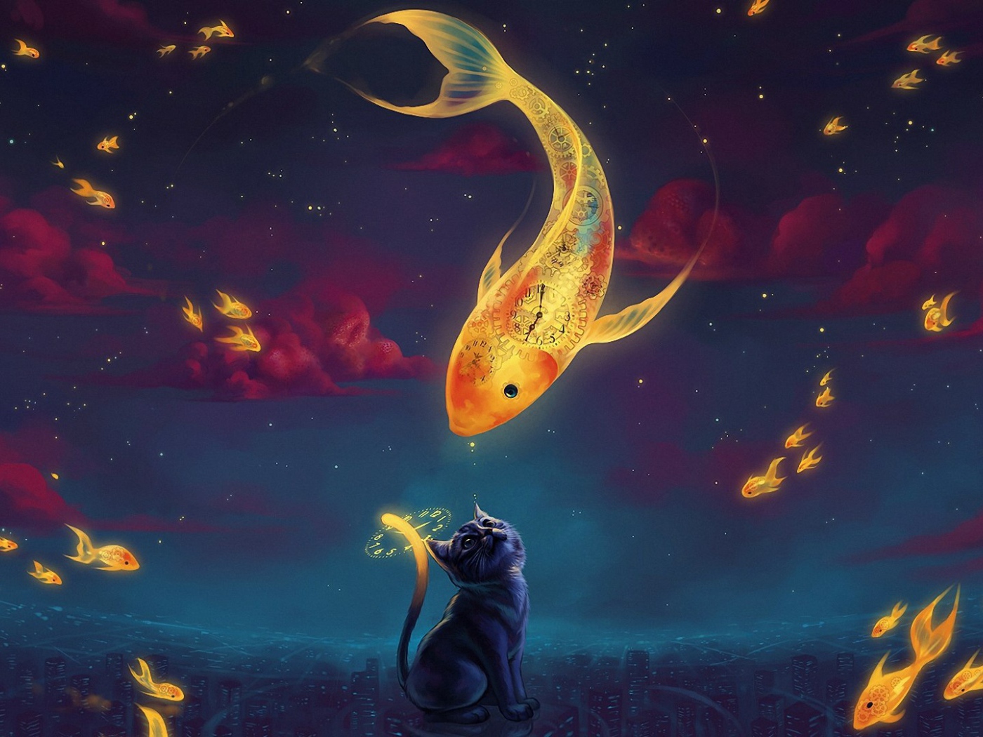 Кот и золотая рыбка