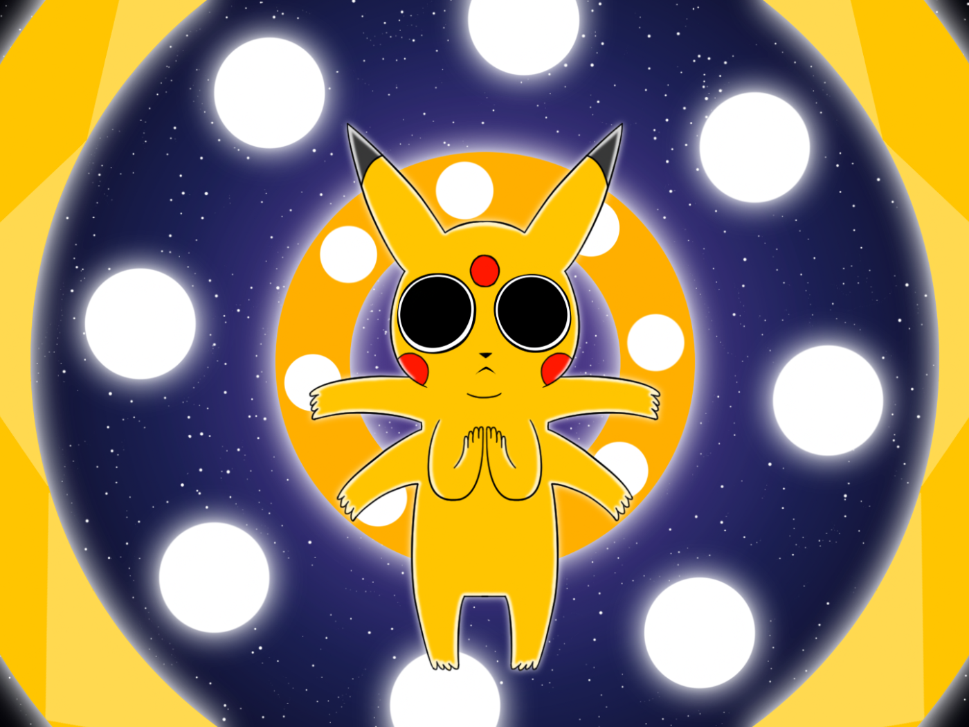 Милый шестирукий покемон