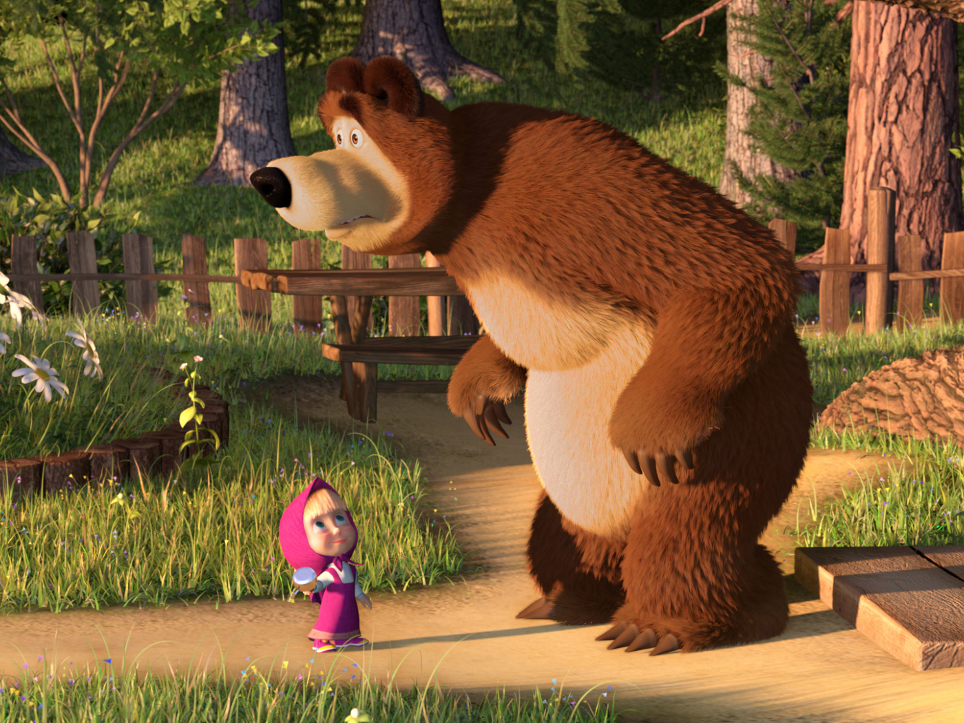 Маша зовет медведя гулять, мультфильм Маша и медведь