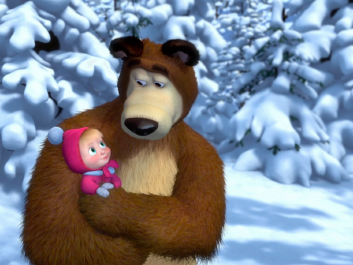 Маша на руках у медведя, мультфильм Маша и медведь