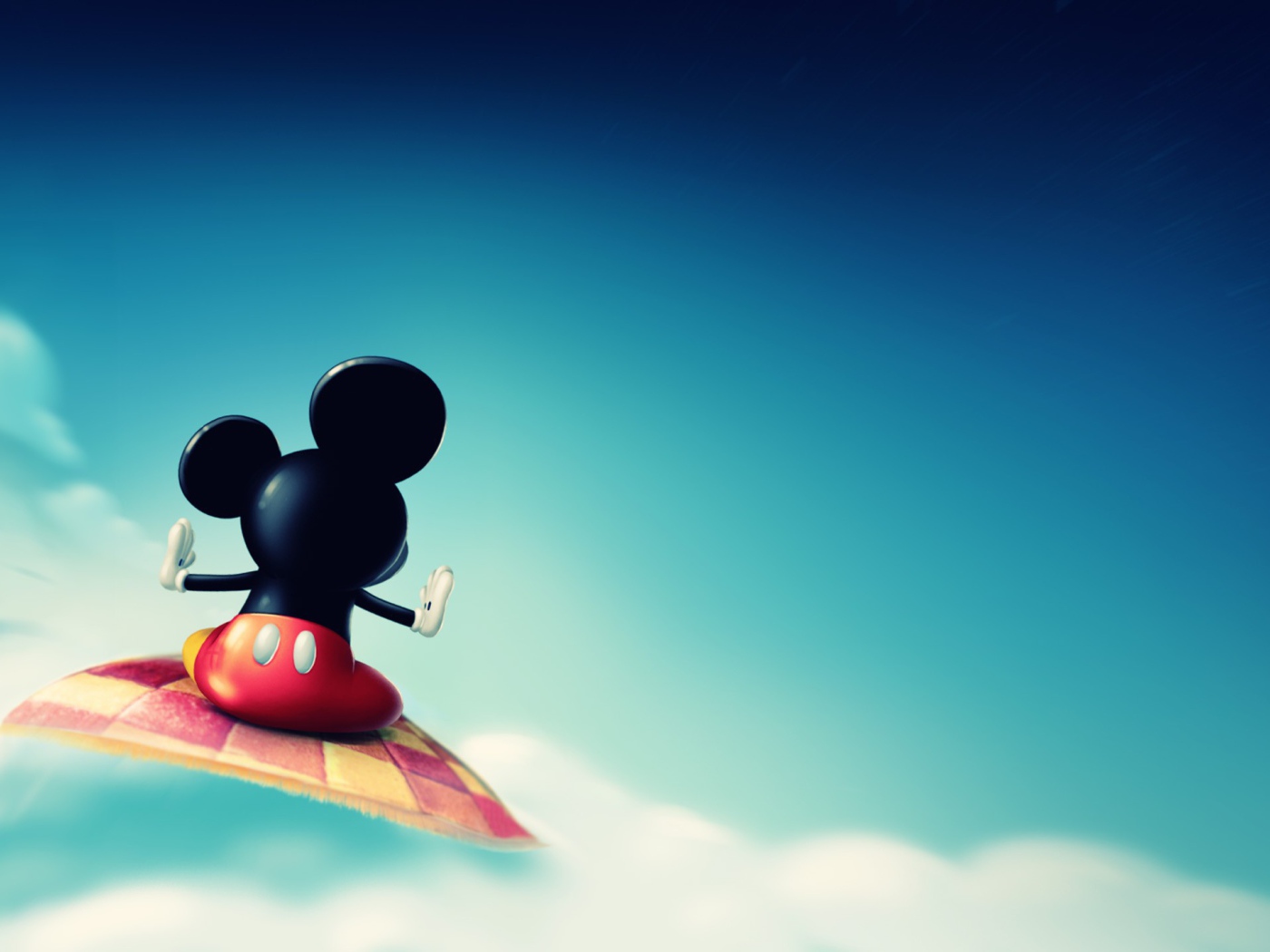 Микки Маус на ковре самолете