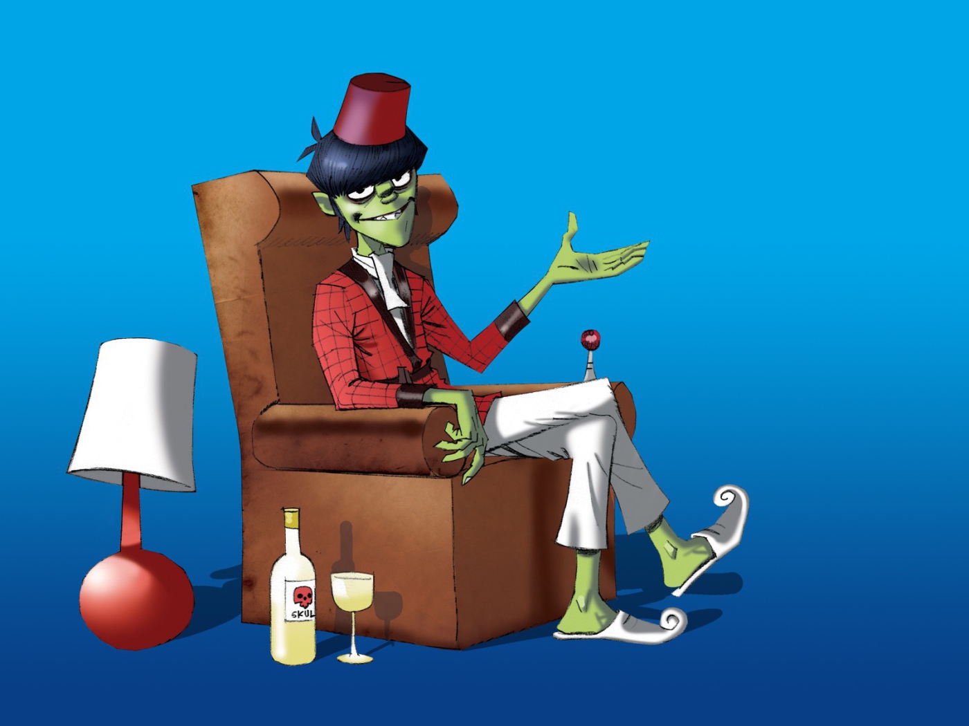 Зомби сидит на кресле, мультфильм