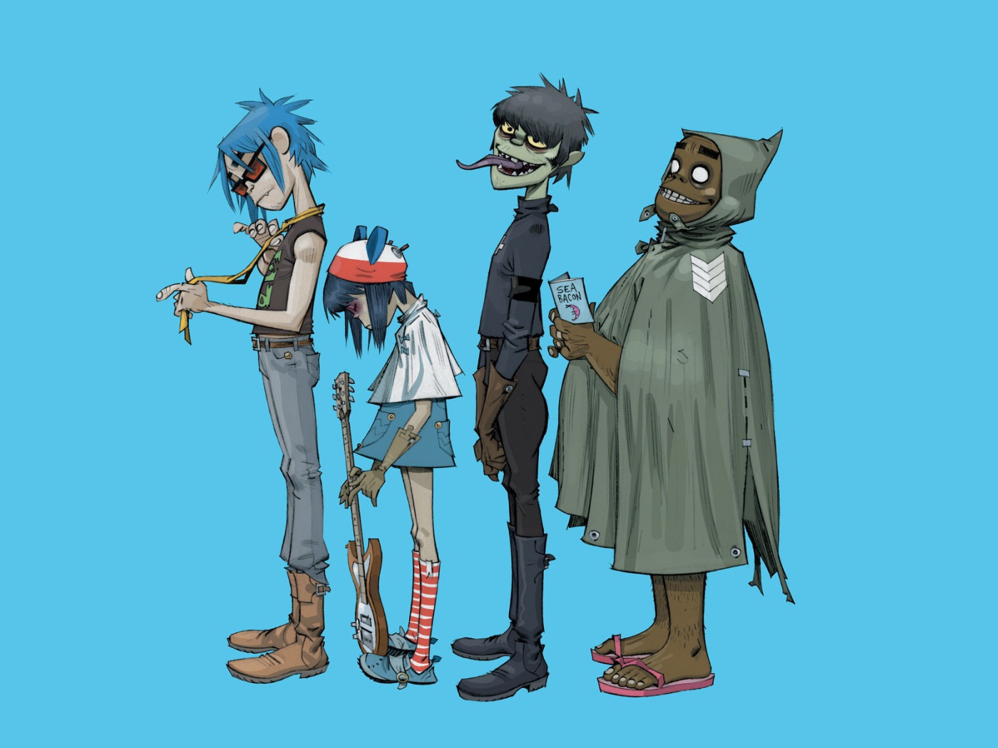 Зомби стоит в очереди, мультфильм