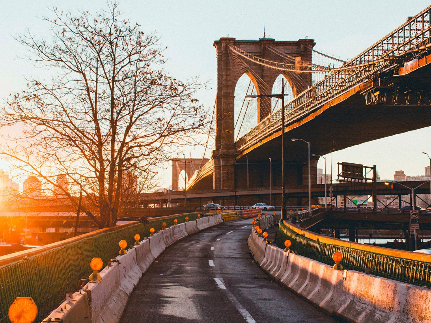 Brooklyn Bridge at sunset Desktop wallpapers 1400x1050