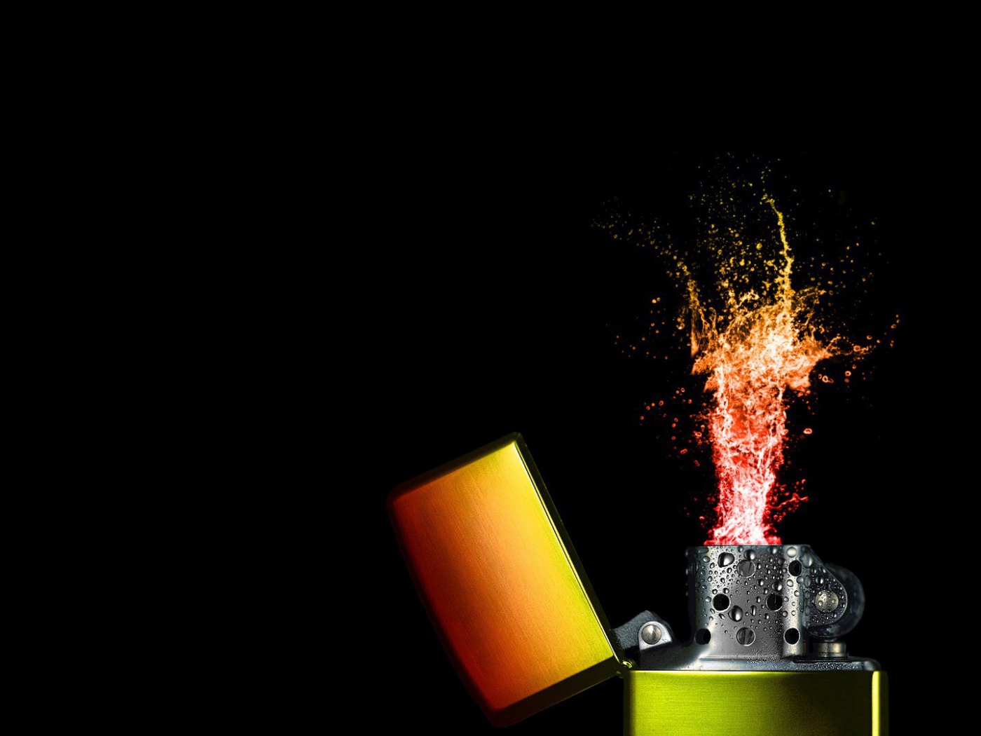 Фонтан искр из зажигалки