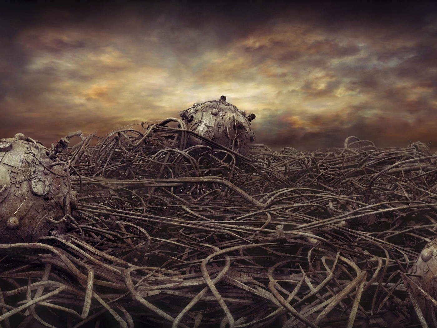 Переплетение проводов и механизмов