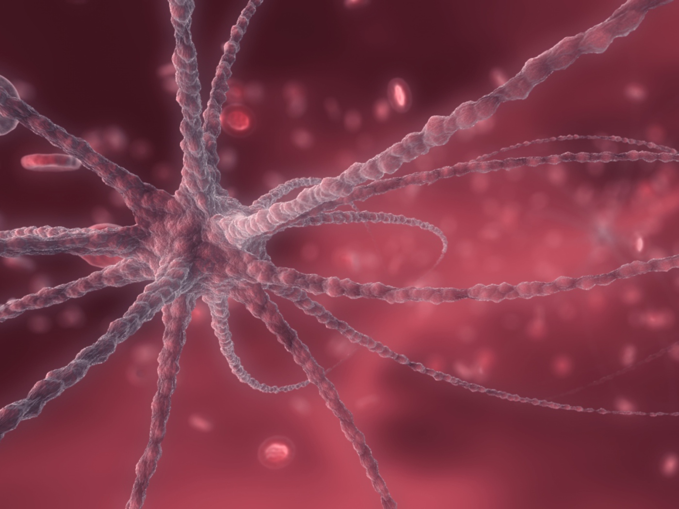 Изображение вируса, розовый фон