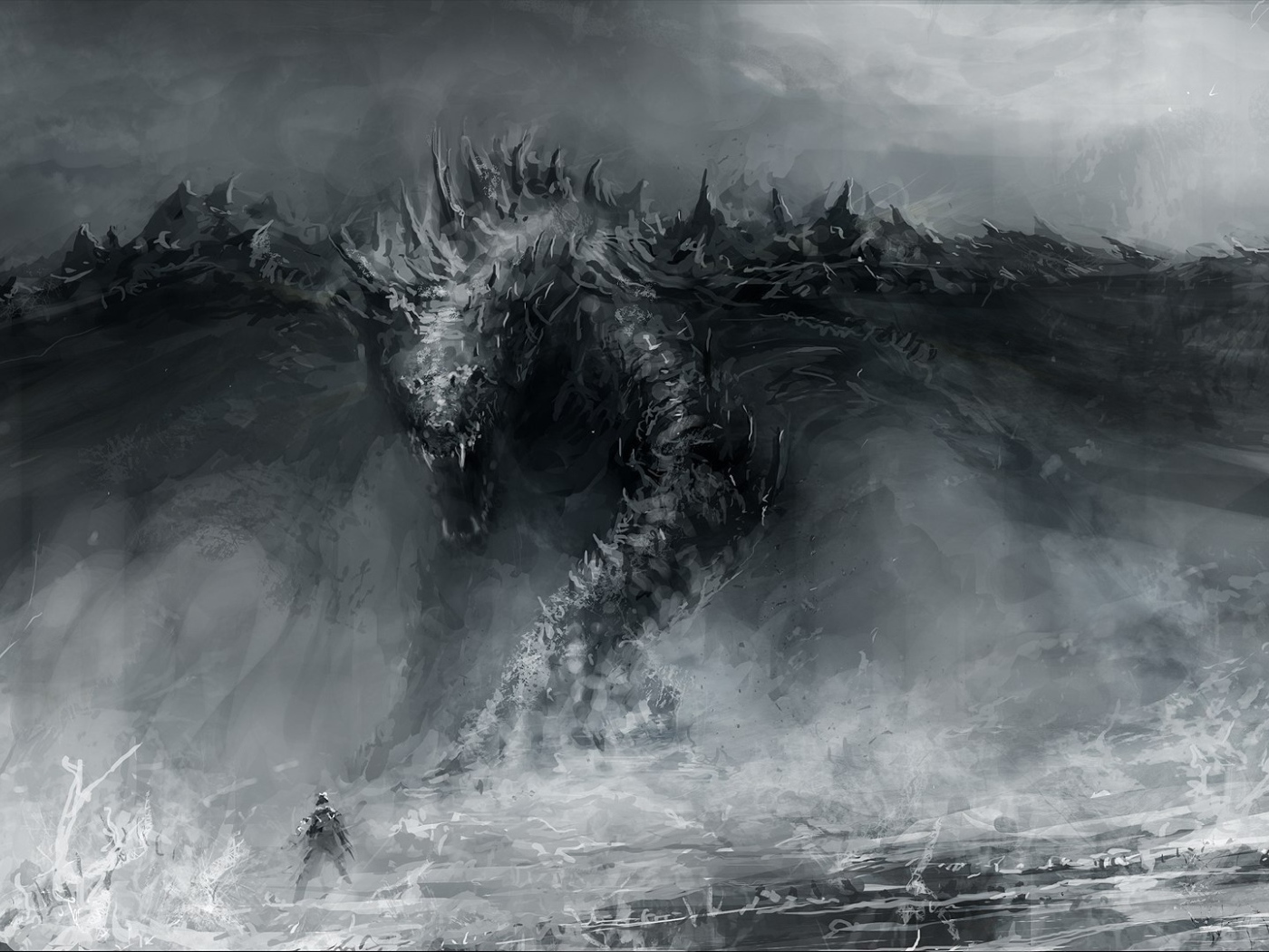 Арт Черный дракон