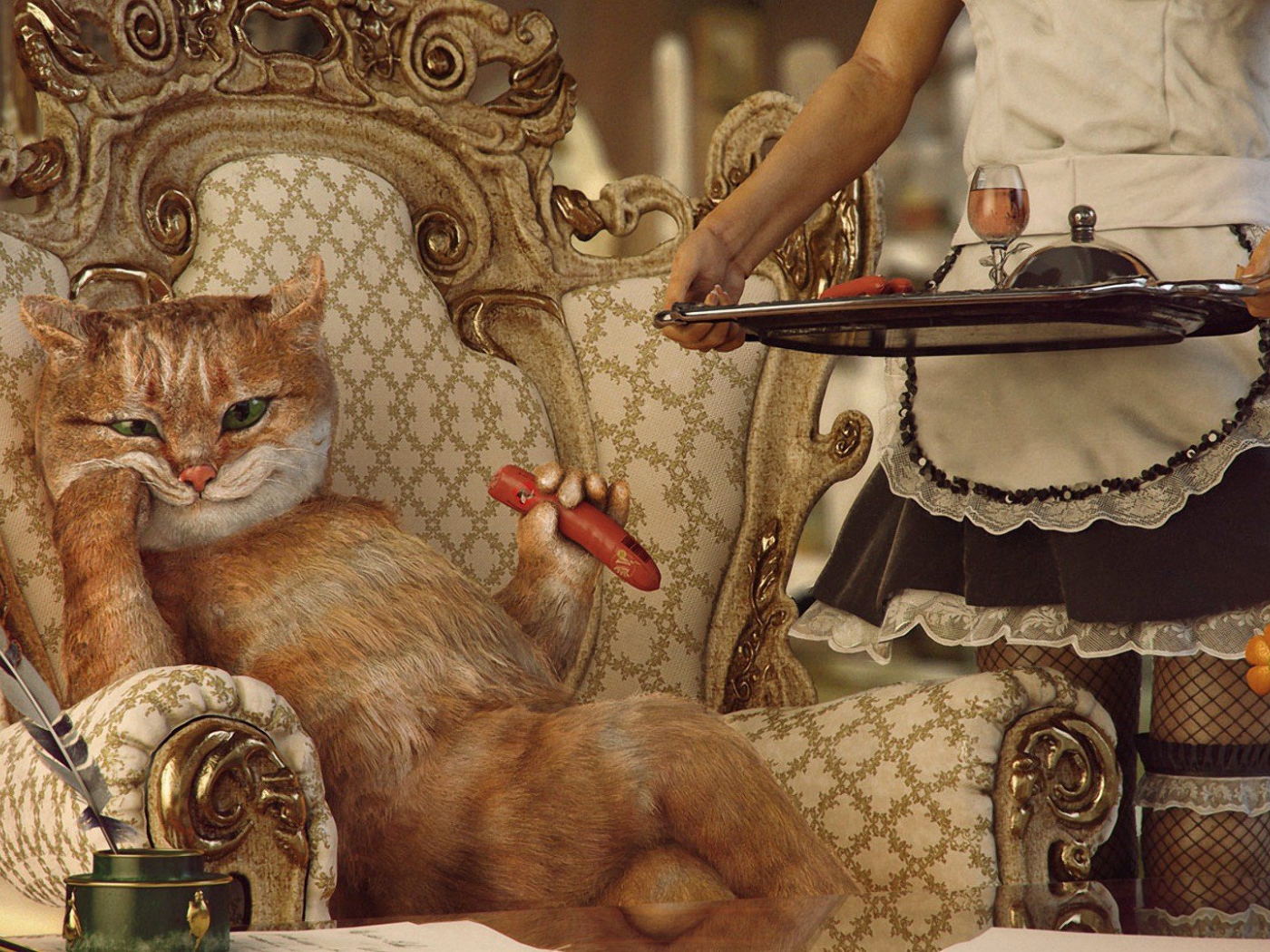 Кот аристократ в богатом доме