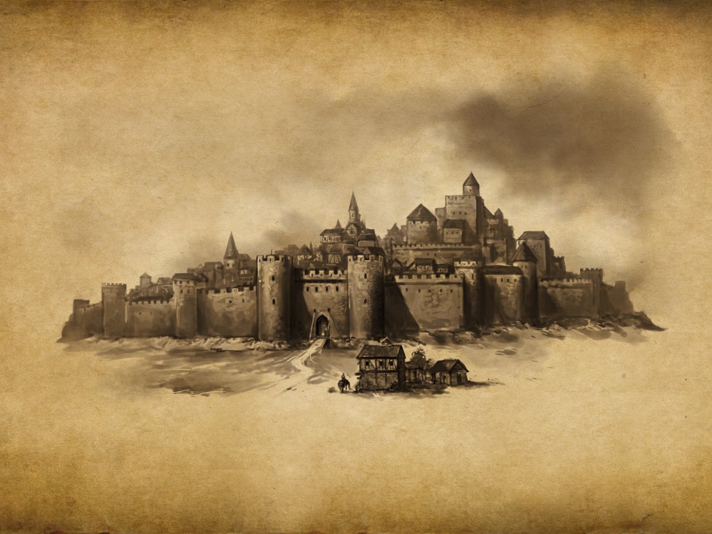 Укрепленный город, рисунок