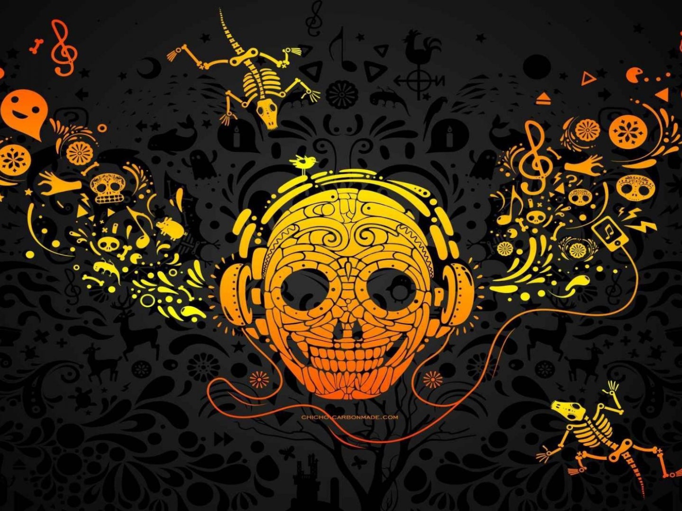 Изображение музыкального черепа