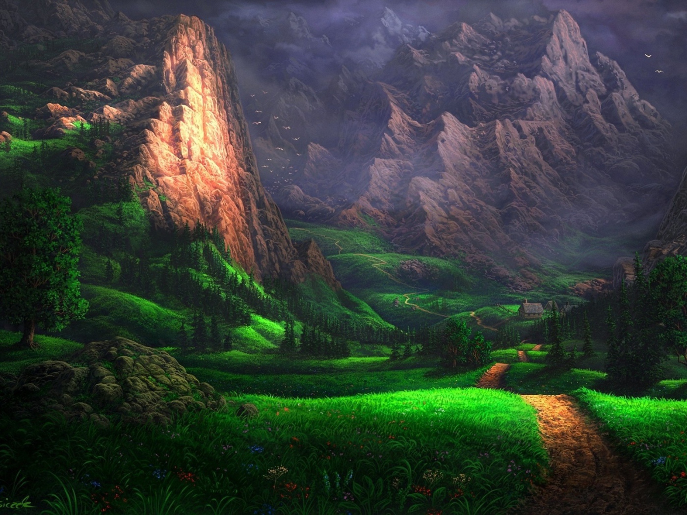 Дорога в горы, рисунок