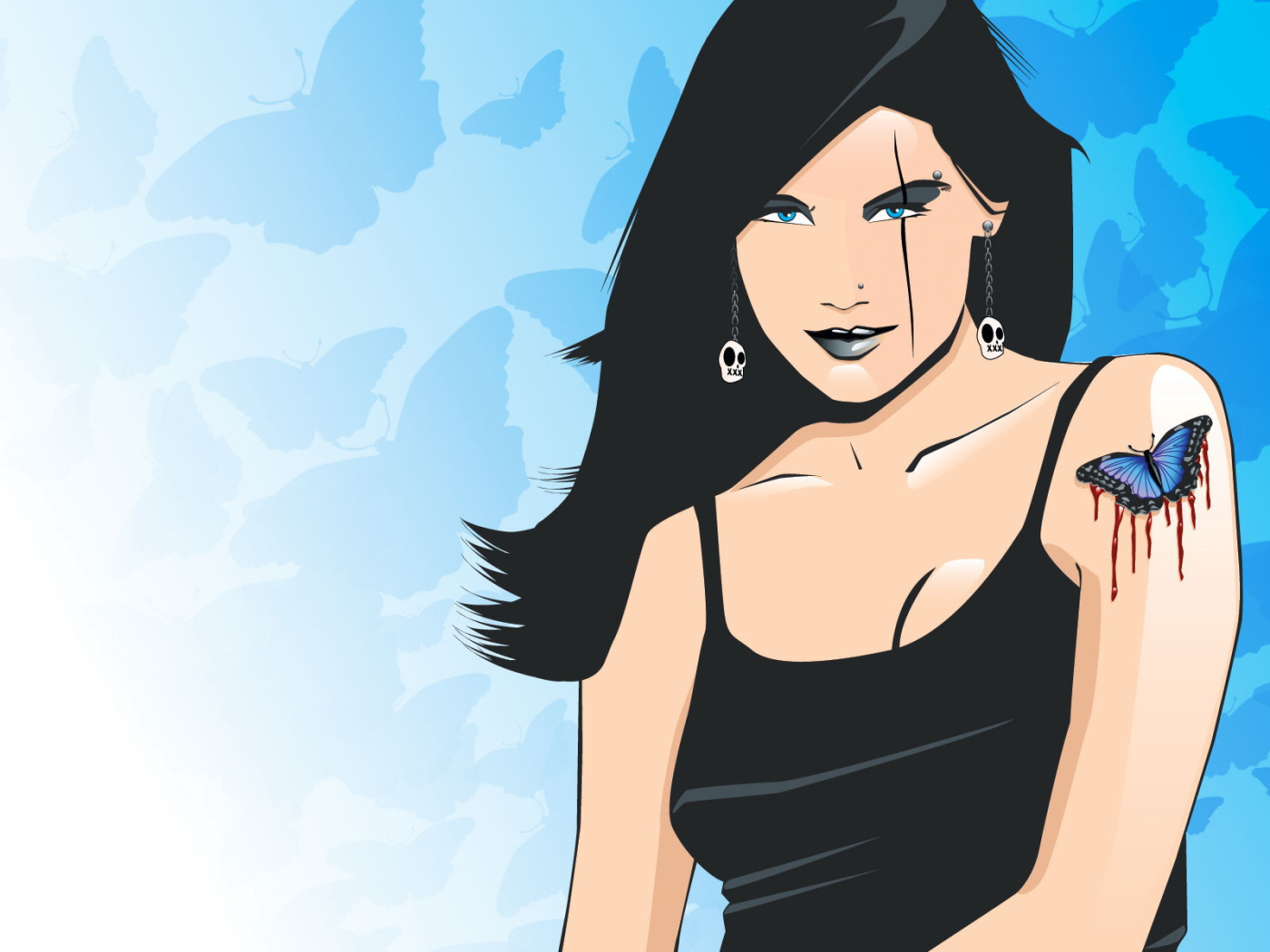 Бабочка на руке девушки