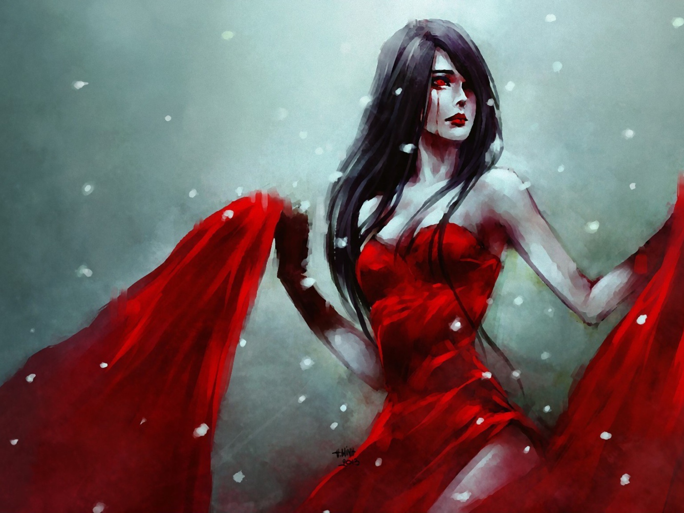 Вампир в красном платье, художник NanFe
