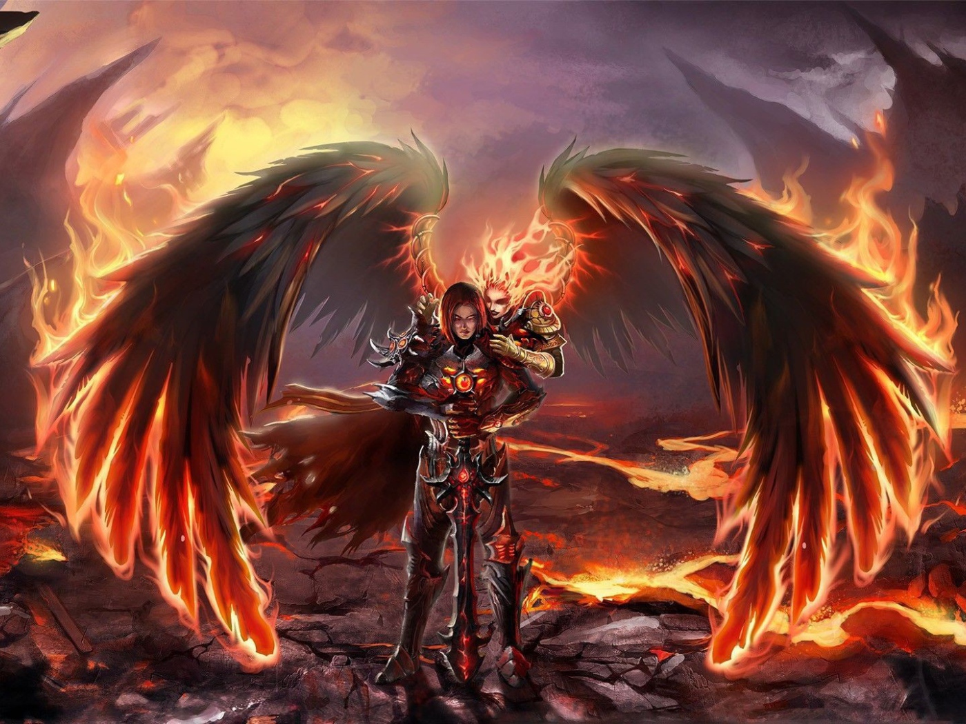 Пара огненных ангелов в аду