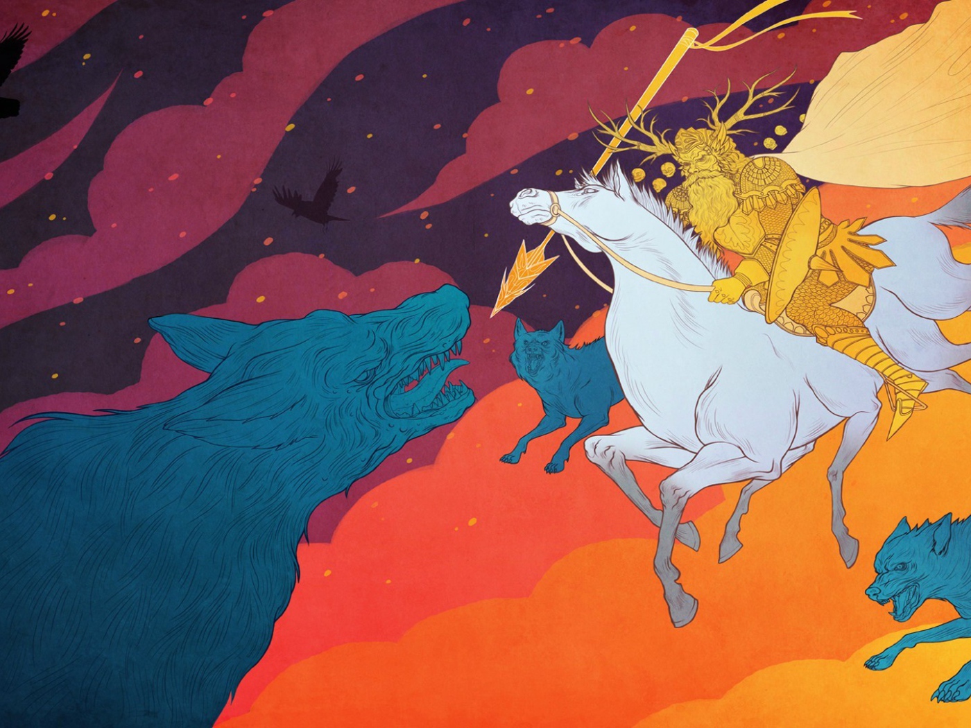 Один среди волков, фэнтези арт