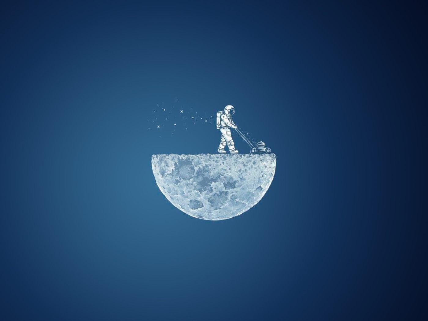 Астронавт с лунокосилкой