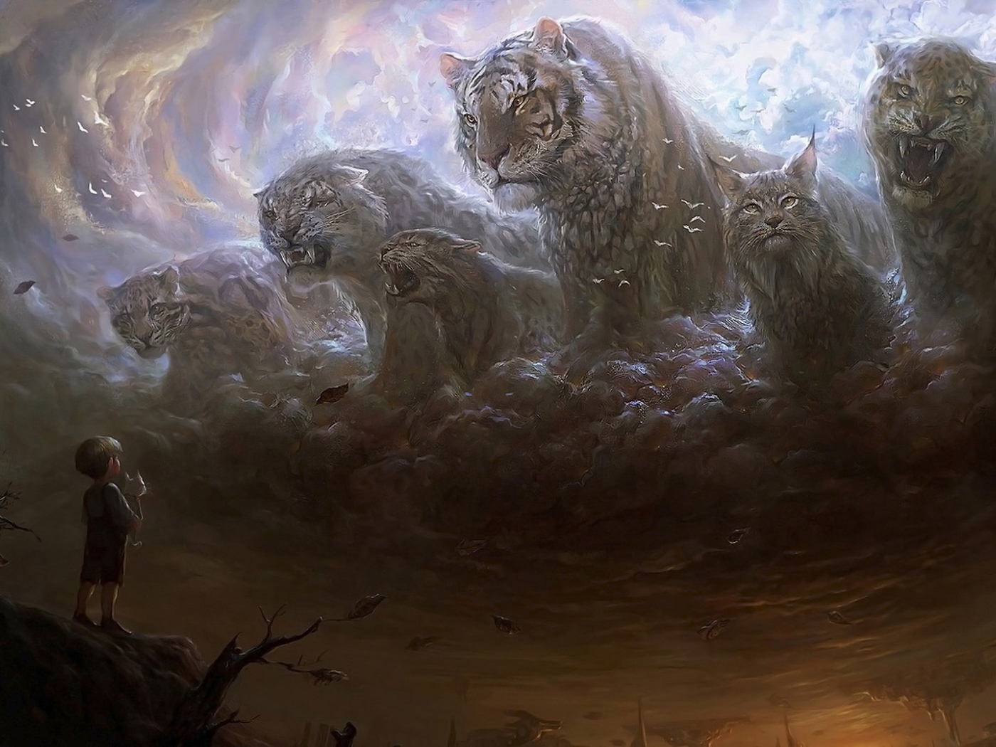 Ребенок и небесные кошки