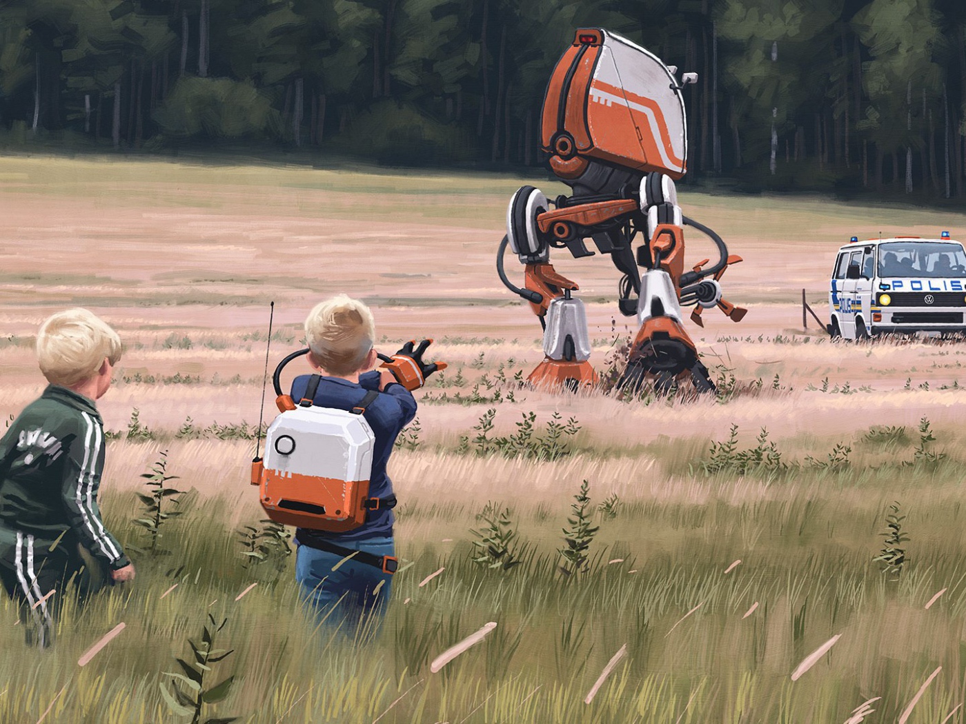 Дети играют с трансформером