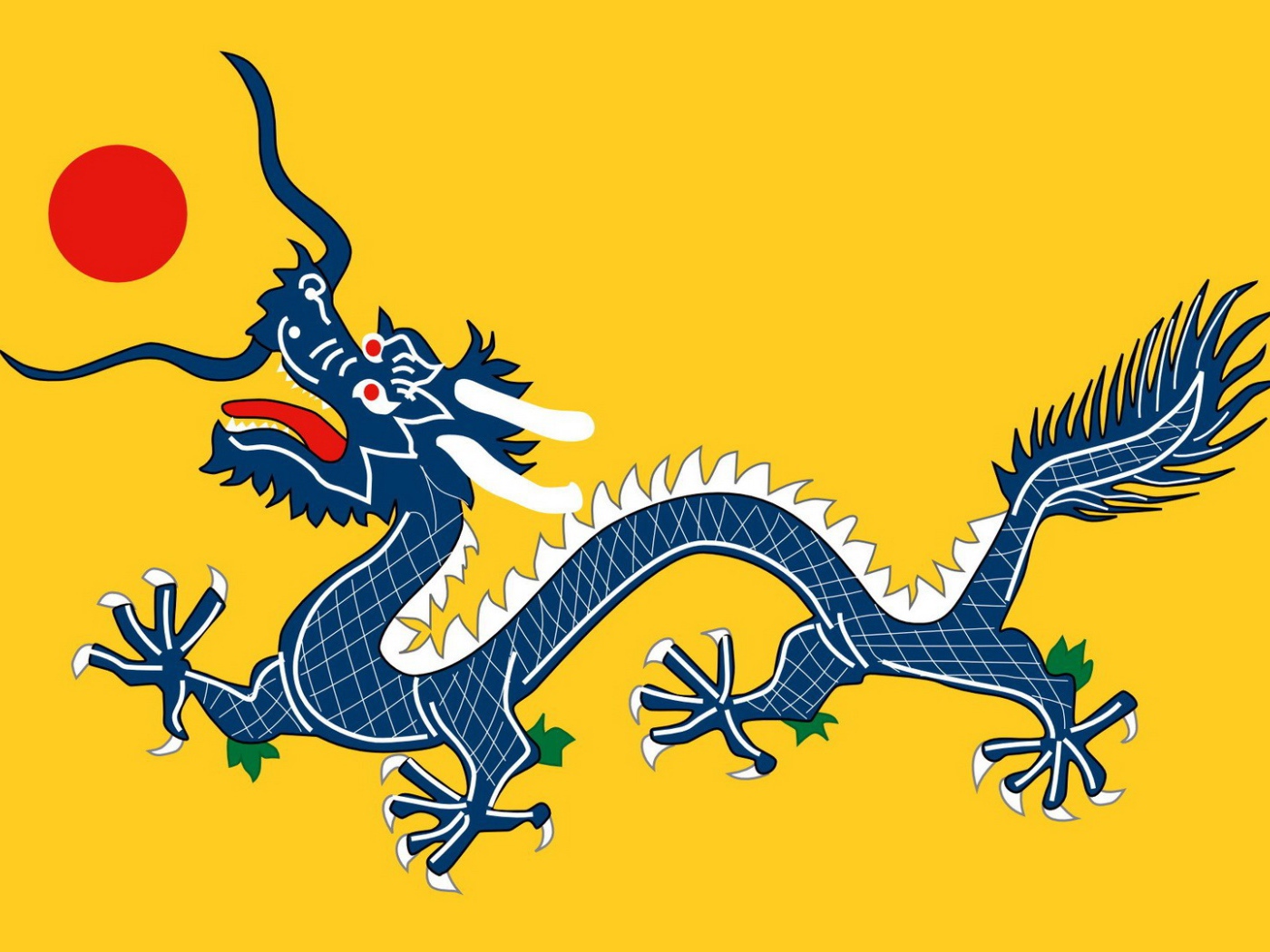 Китайский дракон на желтом фоне