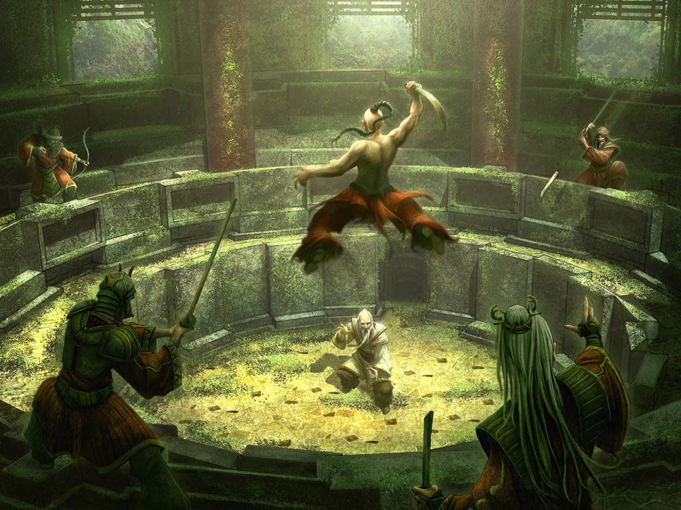 Казак сражается с турками на арене