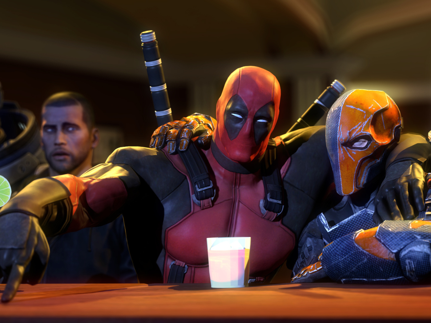 Дэдпул в баре с друзьями