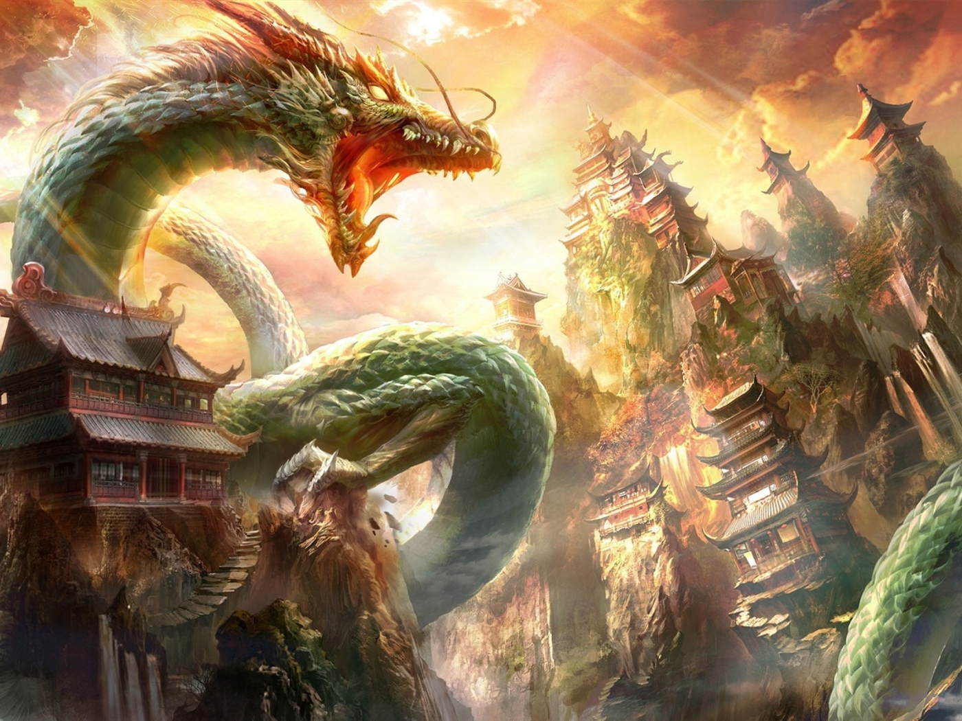 Дракон в городе в Китае