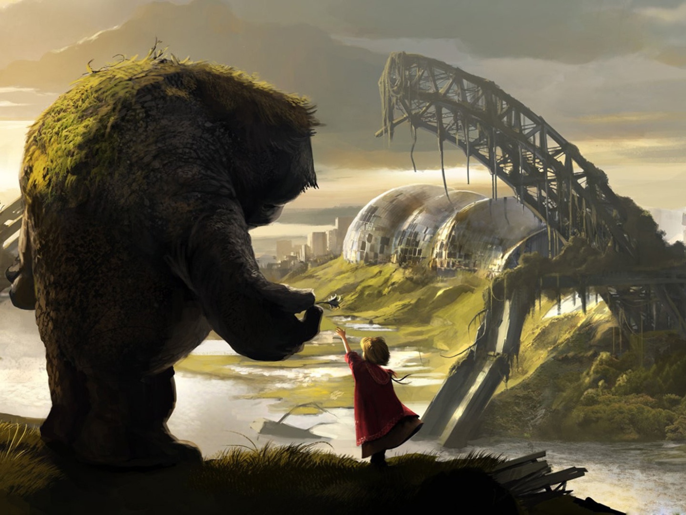 Девочка показывает чудищу свой город